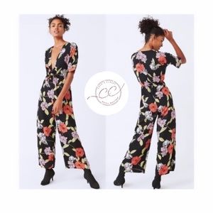 Urban Outfitters Plunging Floral Jumpsuit